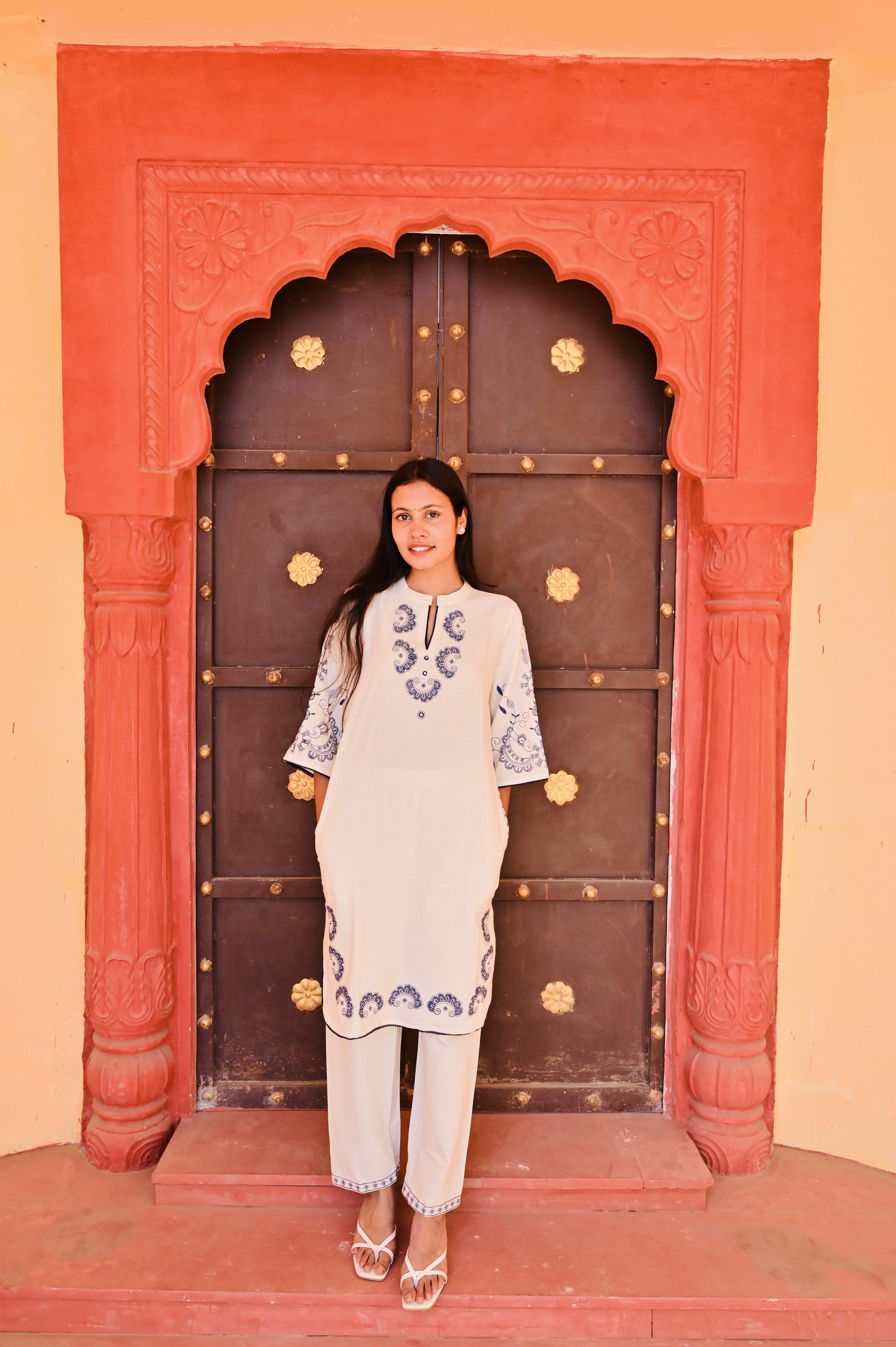 Straight Cut Kurti  2 - piece Set