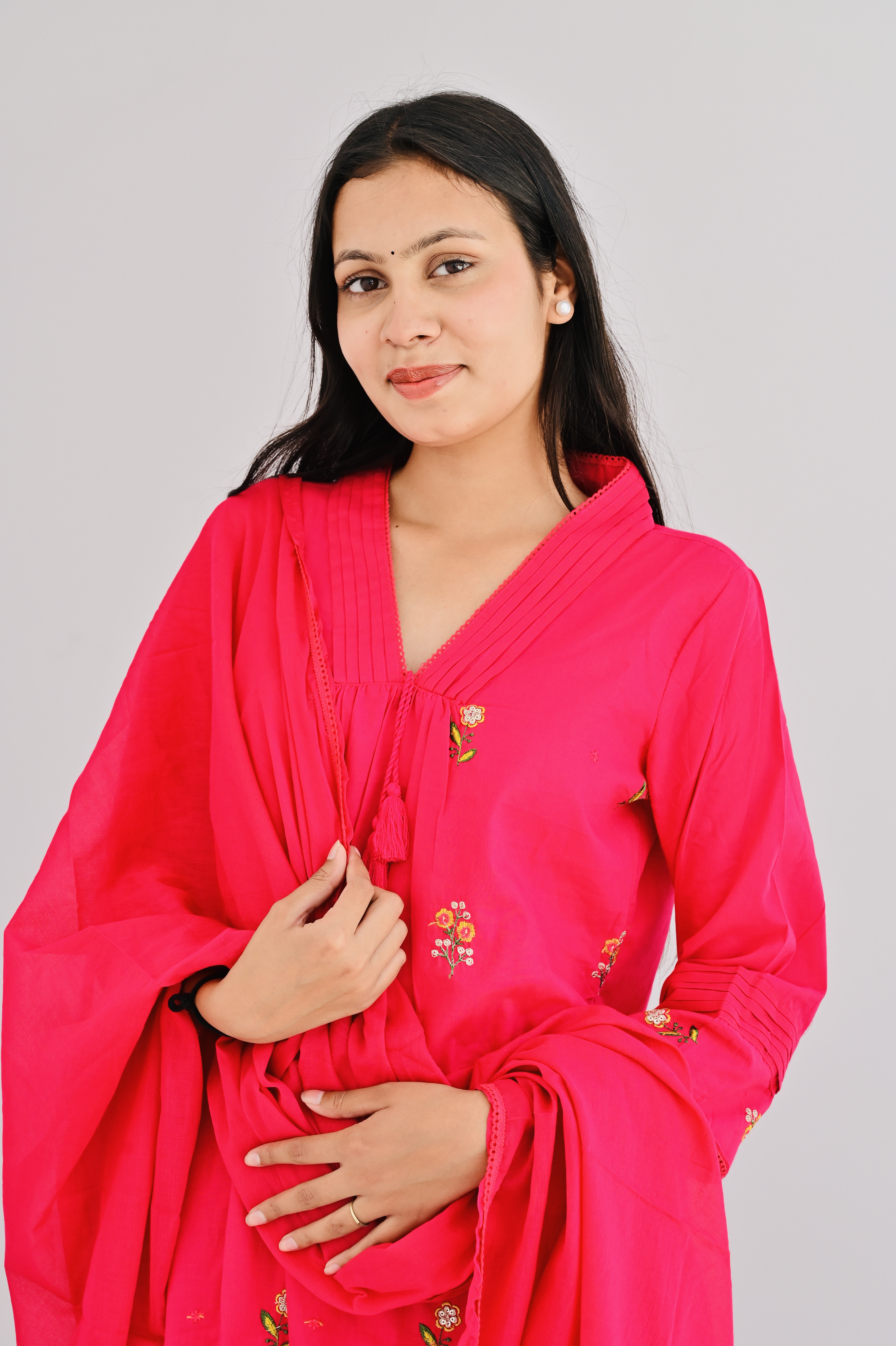 straight-cut kurta 3-peice