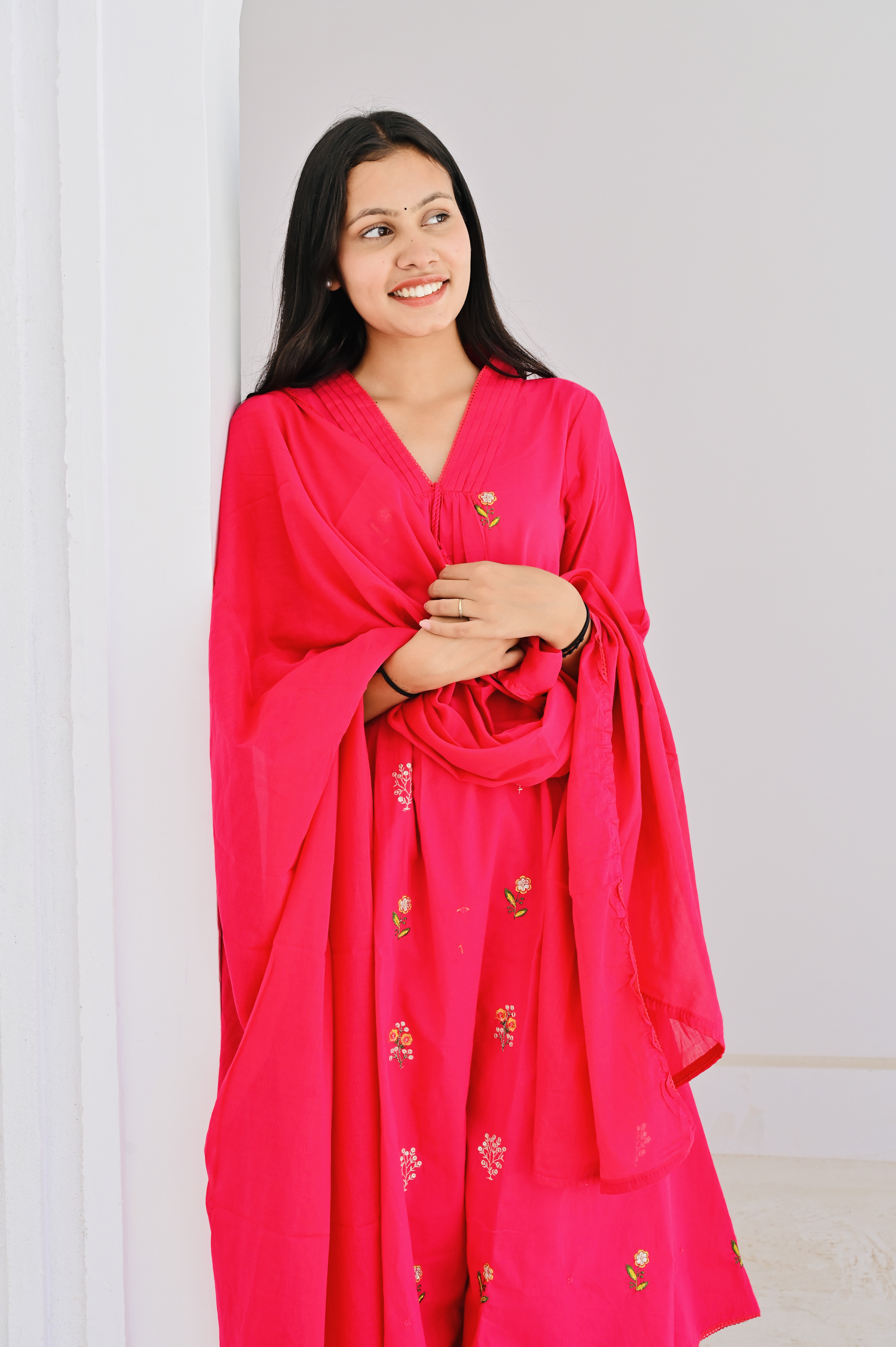 straight-cut kurta 3-peice