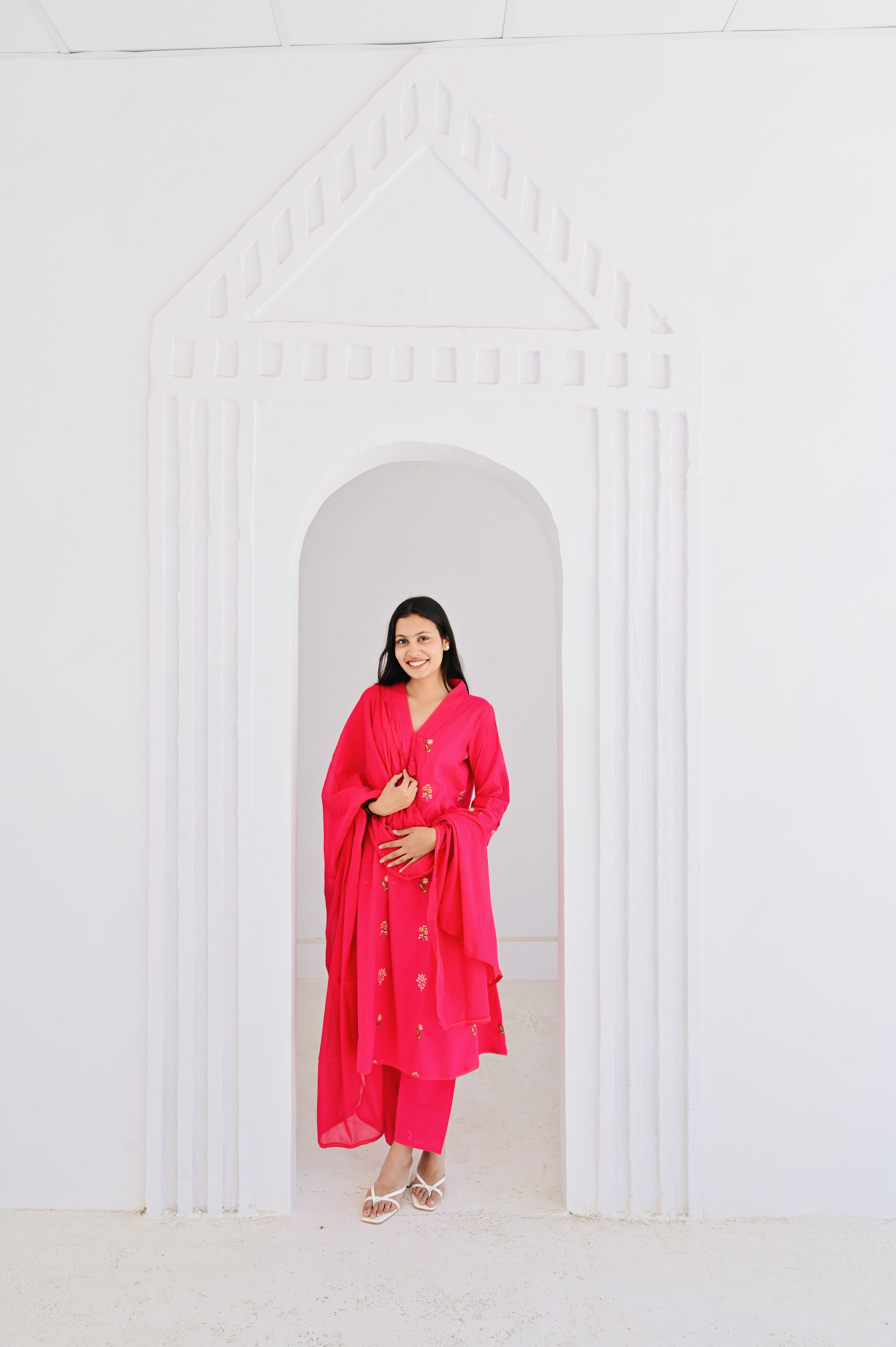 straight-cut kurta 3-peice
