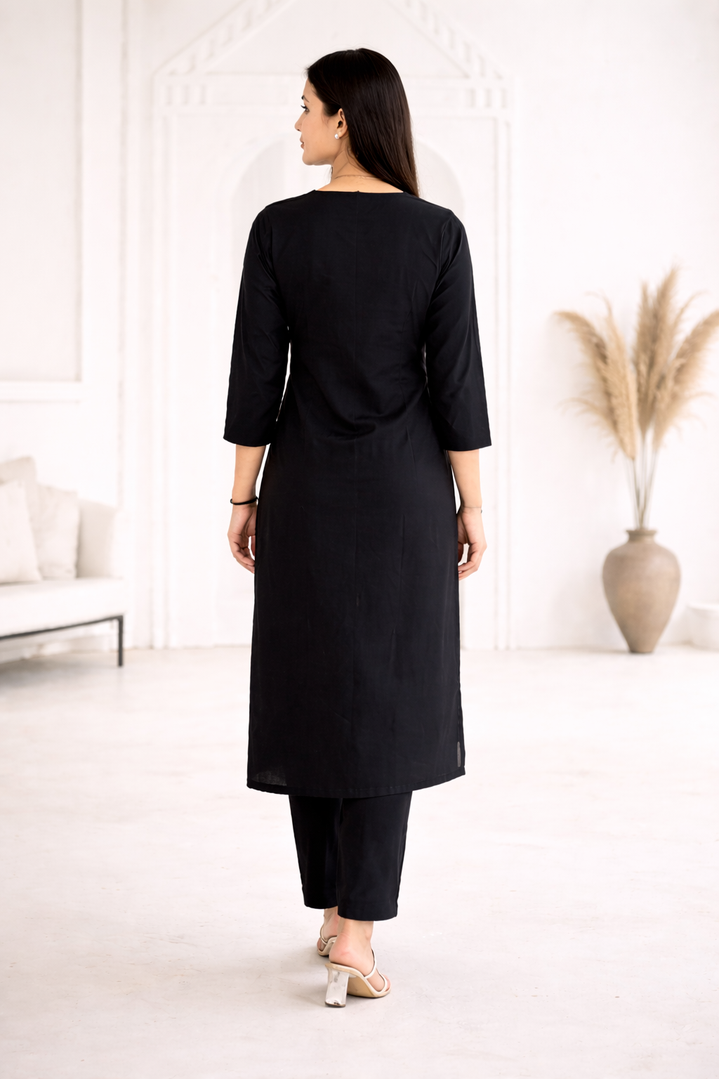 Midnight Bloom Embroidered Kurta Set