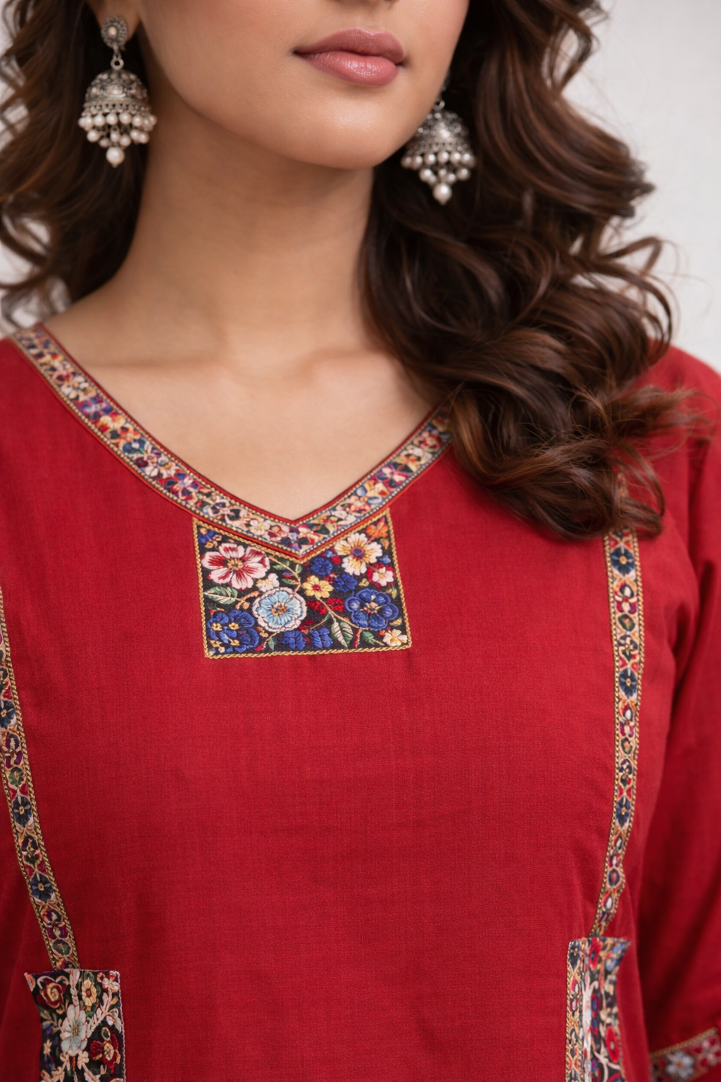 Royal Crimson Embroidered Kurta Set