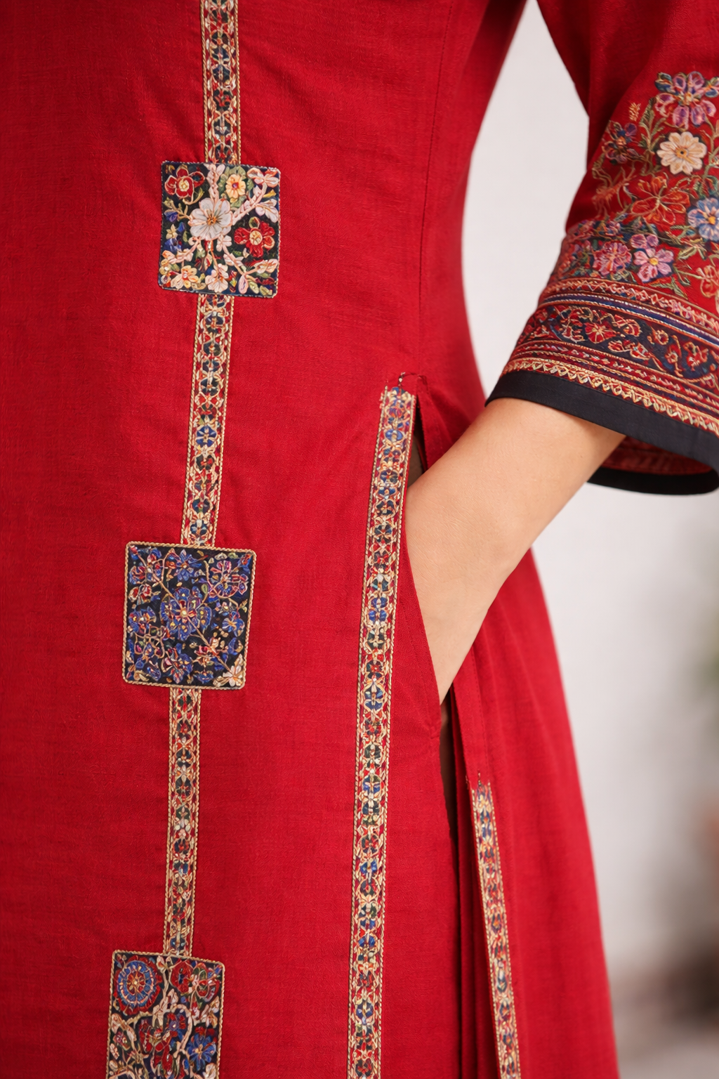 Royal Crimson Embroidered Kurta Set