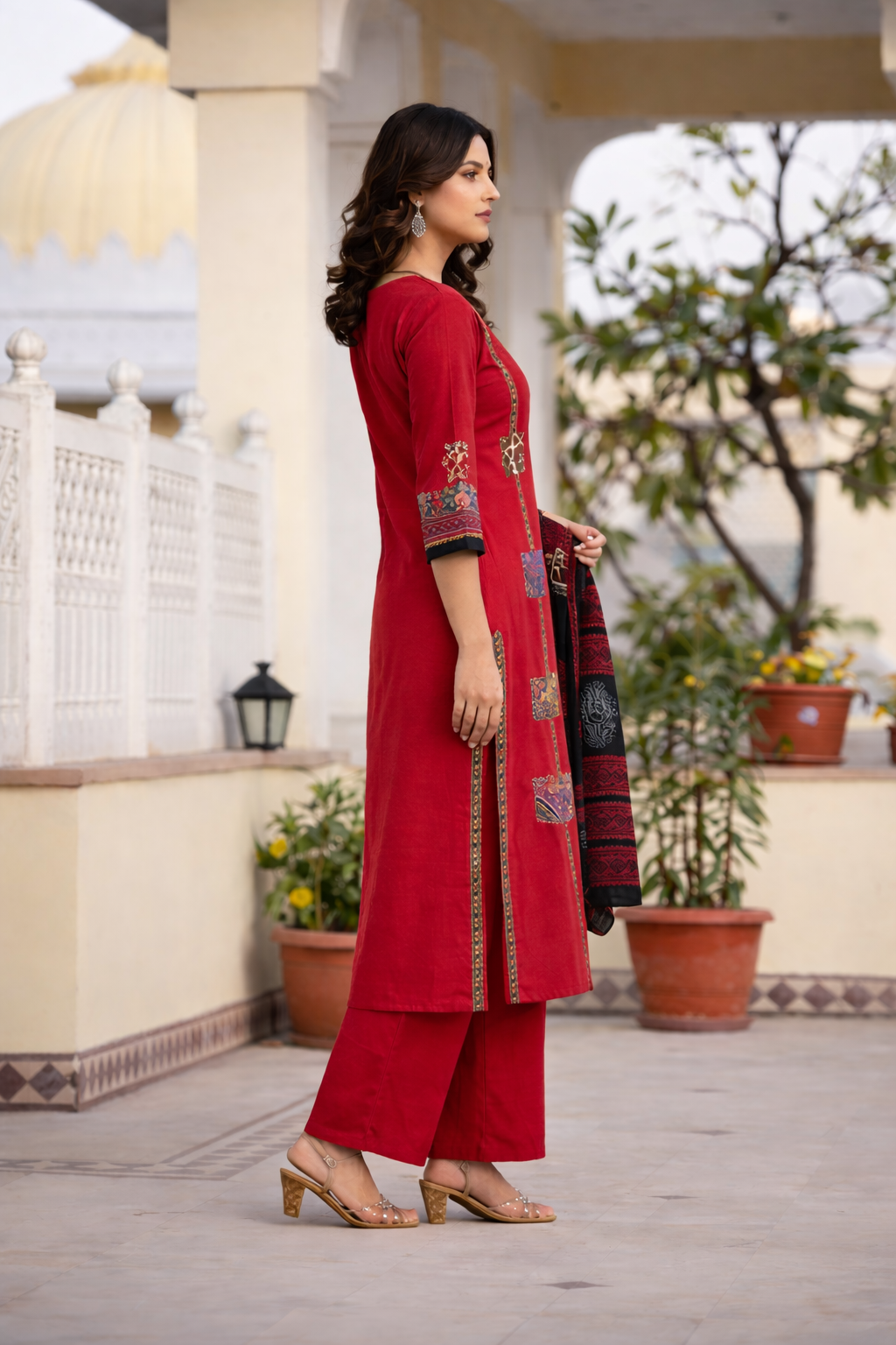 Royal Crimson Embroidered Kurta Set