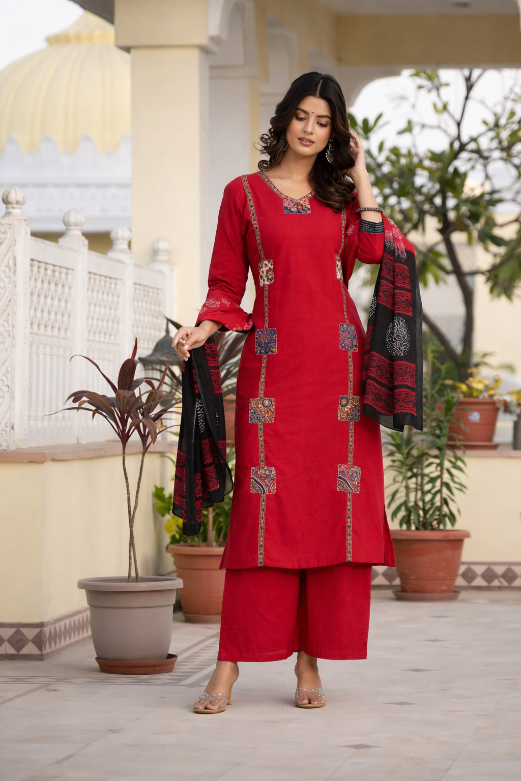 Royal Crimson Embroidered Kurta Set